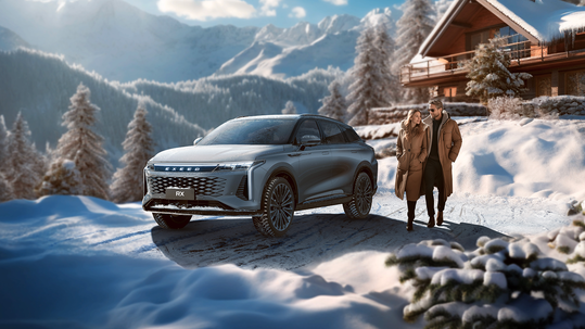 Зимняя дорога с EXEED RX